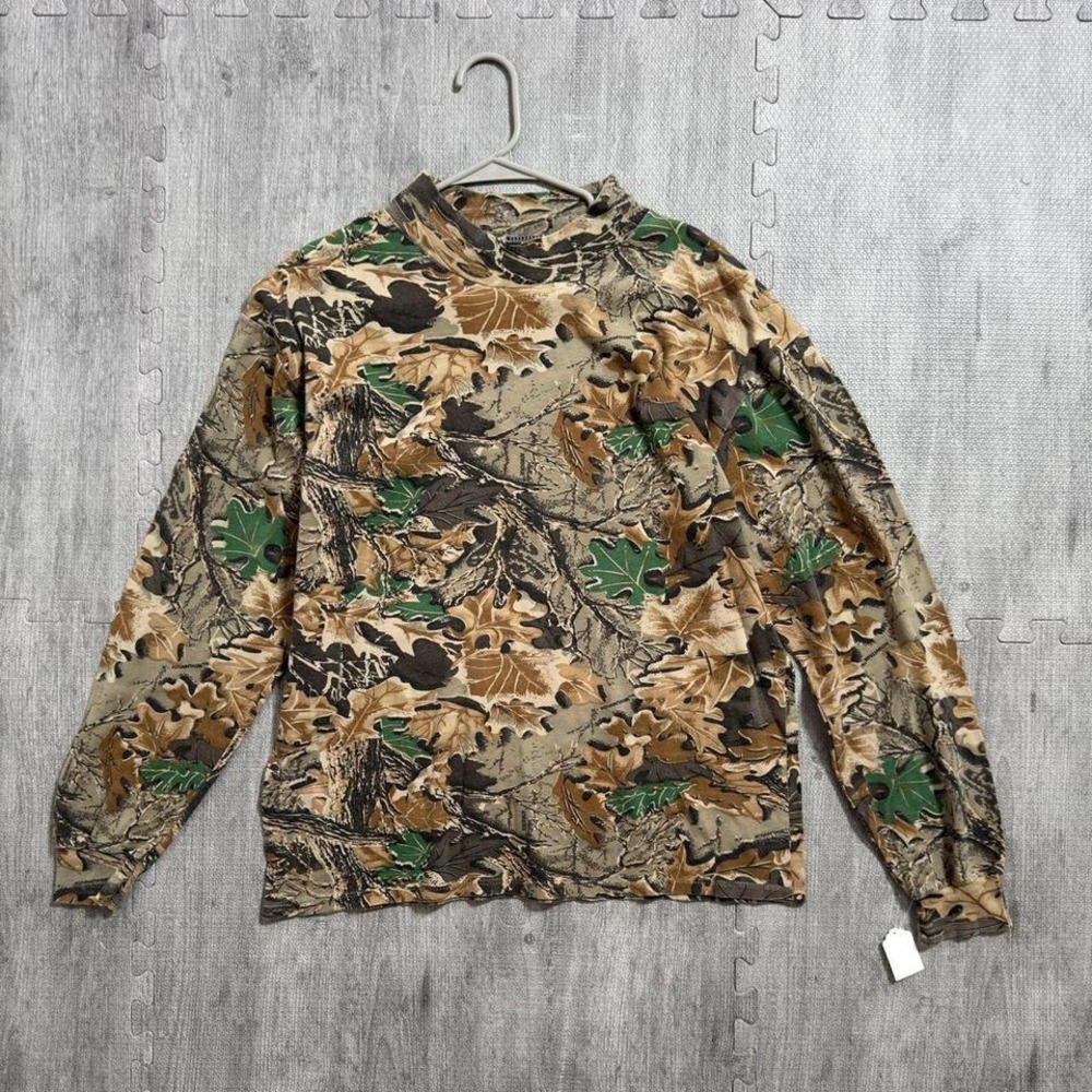 Vintgae Duofold Camo Thermal Mock‎ Neck Long Sleeve Shirt Men's Medium